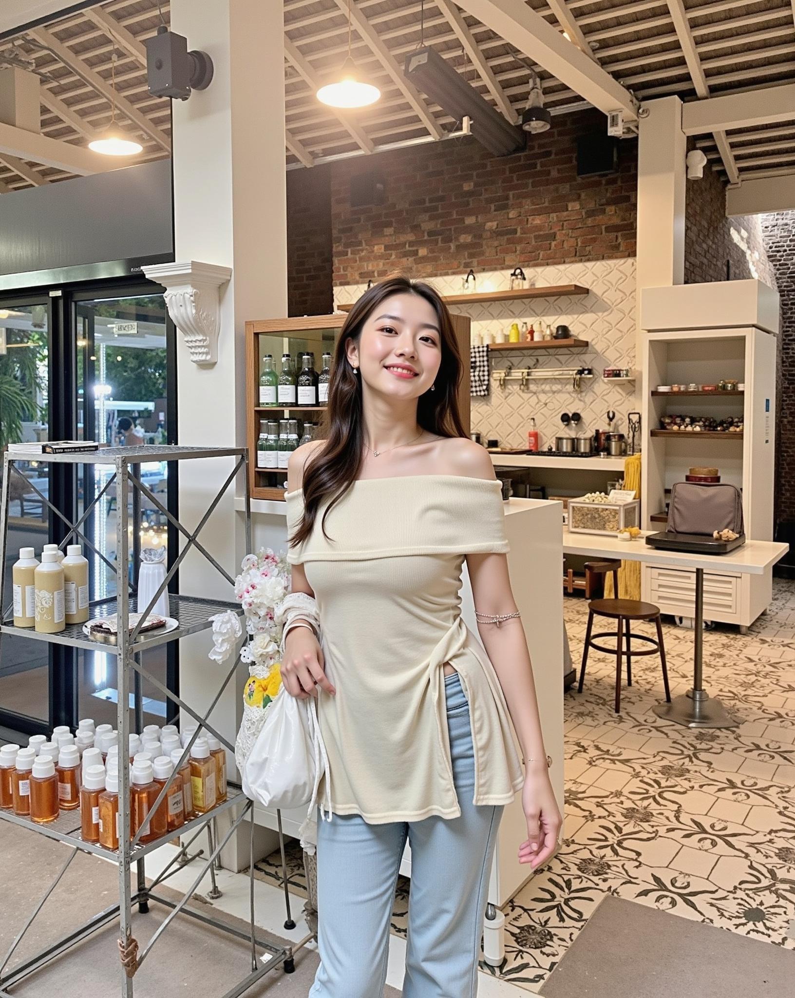 Auroraพร้อมส่ง(รูปถ่ายจากงานจริง) เสื้อเปิดไหล่ ไหมพรม งานปาดไหล่แขนสั้น ดีเทลปลายปล่อยแหวกข้าง สุดเซ็กซี่เเซ่บยั่วๆ