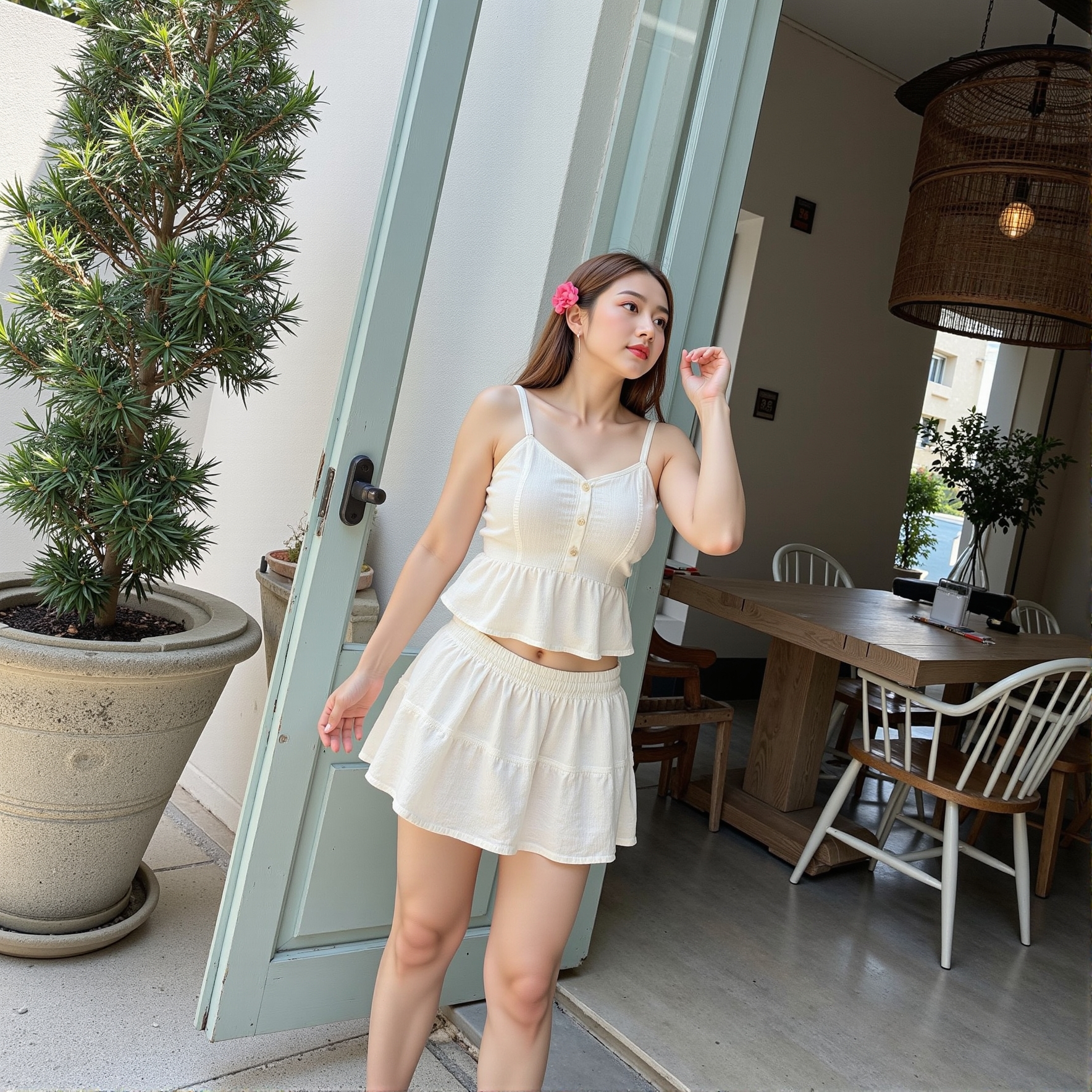 Wclothes Pine Skirt กระโปรงสั้น ชายระบาย แต่งขลิบลูกไม้ ใส่สบายต้อนรับซัมเมอร์